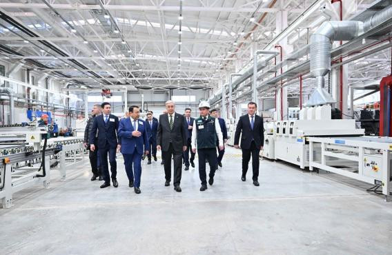 Tokayev opened a plant for the production of roofing and facing materials in the capital city